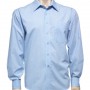 Biz Collection Mens Micro Check Long Sleeve Shirt-sh816_sky_725