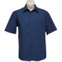 Biz Collection Mens Micro Check Long Sleeve Shirt -sh817_navy_725