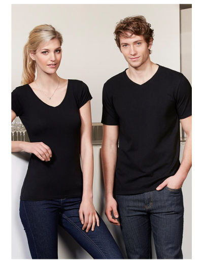 t403m Biz Collection Mens Viva Tee Biz Collection Viva Tee The Biz Collection Ladies Viva Tee is a 95% cotton tee. Available in Black. Slim Fit. 8 - 20. Great branded tees & Biz Collection clothing.