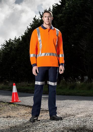 zh242 Syzmik TTMC-W Long Sleeve Polo The Syzmik TTMC-W Long Sleeve Polo is a polyester long sleeve polo with retroreflective tape. S - 7XL. Orange. Great branded TTMC-W workwear from Syzmik.