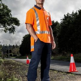 The Syzmik TTMC-W Short Sleeve Polo is a polyester polo with retroreflective tape.  TTMC Orange.  S - 7XL.  Great branded hi vis, compliant polos from Syzmik.