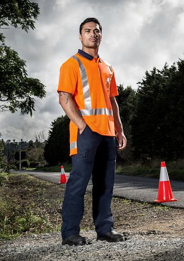 zh243 Syzmik TTMC-W Short Sleeve Polo The Syzmik TTMC-W Short Sleeve Polo is a polyester polo with retroreflective tape. TTMC Orange. S - 7XL. Great branded hi vis, compliant polos from Syzmik.