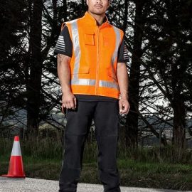 The Syzmik TTMC-W Fleece Lined Vest is a fleece lined vest with retroreflective tape.  Orange.  S - 7XL.  Great branded TTMC-W compliant workwear.