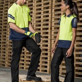 The Syzmik Womens Plain Utility Pant is a 100% 280gsm mid weight cotton drill pant.  Navy or Black. Great womens Syzmik workwear.
