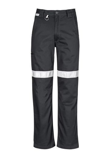 The Syzmik Mens Taped Utility Pant is a midweight cotton drill pant. Retroreflective tape. Navy or Black. Great workwear from Syzmik.