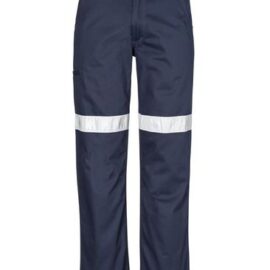The Syzmik Mens Taped Utility Pant is a midweight cotton drill pant.  Retroreflective tape.  Navy or Black.  Great workwear from Syzmik.