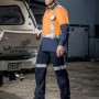 The Syzmik Mens Taped Utility Pant is a midweight cotton drill pant.  Retroreflective tape.  Navy or Black.  Great workwear from Syzmik.