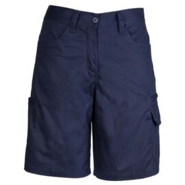 The Syzmik Womens Plain Utility Short is a 280gsm mid weight cotton drill short.  Navy, Charcoal or Black.  Great Womens workwear from Syzmik.
