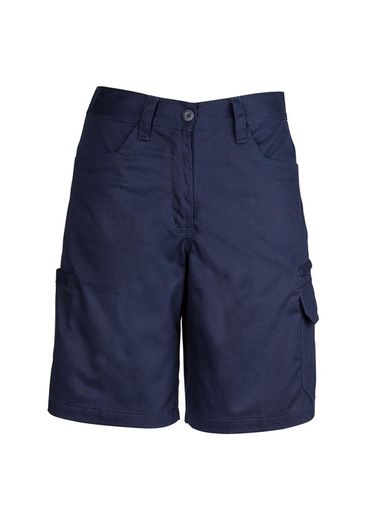 The Syzmik Womens Plain Utility Short is a 280gsm mid weight cotton drill short.  Navy, Charcoal or Black.  Great Womens workwear from Syzmik.