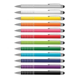 The Trends Touch Stylus Pen is a twist action aluminium ball pen with stylus.  12 colours available.   Great branded promotional stylus pen product.