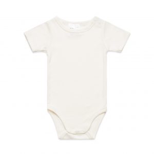 The AS Colour Mini Me One Piece is a 220gsm 100% cotton onesie.  6 colours available.  Sizes 0 - 3 months to 18 - 24 months.  Great kids branded apparel.