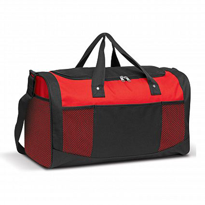 The Trends Collection Quest Duffle Bag is made from 600D polyester.  In 8 colours.  Multiple branding.  Great branded duffle bag for sports & sponsorship.