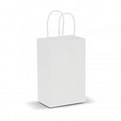 The Trends Collection Small Paper Carry bag is a small carry bag made from 160gsm paper. Available in Black, Natural and White. Great branded promo retail product.