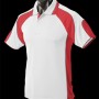 1300 Aussie Pacific Mens Murray Polo – White/Red