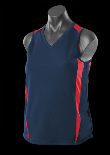 The Aussie Pacific Ladies Eureka Singlet is made from 100% driwear polyester moisture removal material.  16 colours.  Great branded singlets & sportswear.