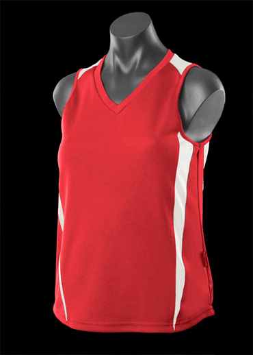 The Aussie Pacific Ladies Eureka Singlet is made from 100% driwear polyester moisture removal material.  16 colours.  Great branded singlets & sportswear.