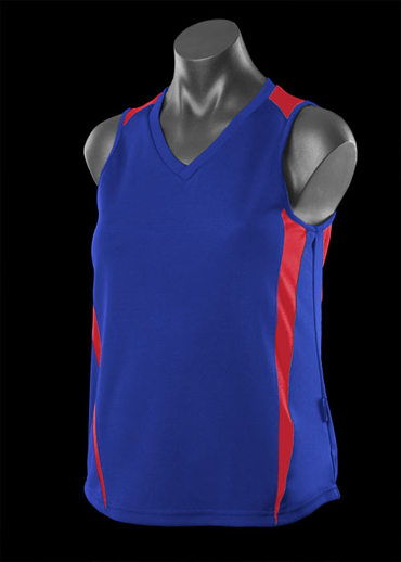 The Aussie Pacific Ladies Eureka Singlet is made from 100% driwear polyester moisture removal material.  16 colours.  Great branded singlets & sportswear.