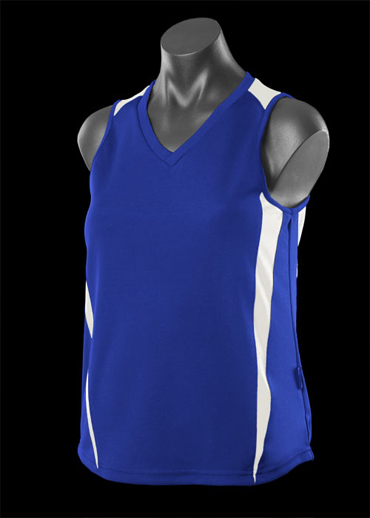 The Aussie Pacific Ladies Eureka Singlet is made from 100% driwear polyester moisture removal material.  16 colours.  Great branded singlets & sportswear.