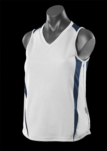 The Aussie Pacific Ladies Eureka Singlet is made from 100% driwear polyester moisture removal material.  16 colours.  Great branded singlets & sportswear.
