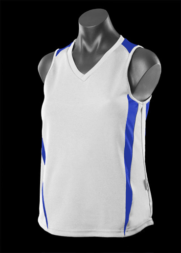 The Aussie Pacific Ladies Eureka Singlet is made from 100% driwear polyester moisture removal material.  16 colours.  Great branded singlets & sportswear.