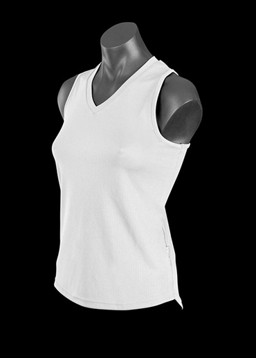 The Aussie Pacific Ladies Botany Singlet is made from 100% polyester moisture removal material. In Black, White & Navy. Great branded singlets & sportswear.