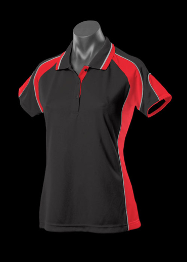 The Aussie Pacific Ladies Murray Polo shirts are made from 100% driwear polyester moisture removal material.  In 14 colours.  Great branded polos & sportswear.