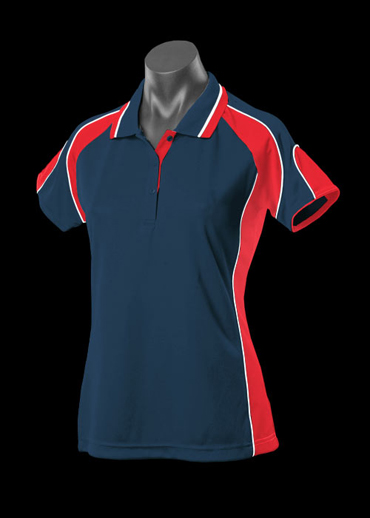 The Aussie Pacific Ladies Murray Polo shirts are made from 100% driwear polyester moisture removal material.  In 14 colours.  Great branded polos & sportswear.