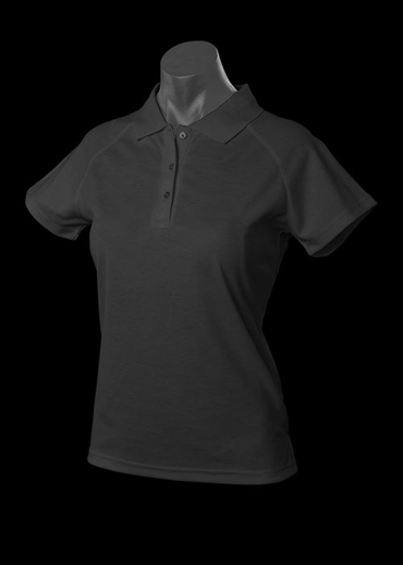 The Aussie Pacific Ladies Keira Polo is made from Driwear 180gm 80% polyester & 20% cotton, moisture removal fabric. 5 colours. Great branded polos & sportswear.