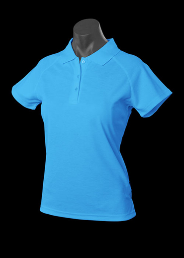 The Aussie Pacific Ladies Keira Polo is made from Driwear 180gm 80% polyester & 20% cotton, moisture removal fabric. 5 colours. Great branded polos & sportswear.
