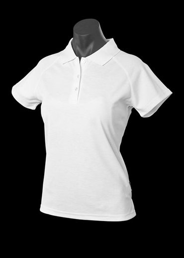 The Aussie Pacific Ladies Keira Polo is made from Driwear 180gm 80% polyester & 20% cotton, moisture removal fabric. 5 colours. Great branded polos & sportswear.