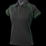 2310_ Aussie pacific Ladies Endeavour Polo – Black/Fluoro Green