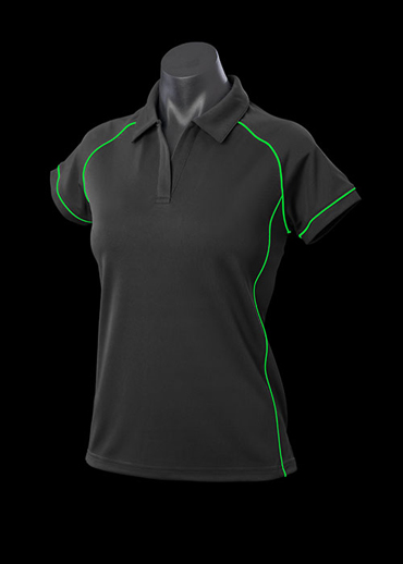 The Aussie Pacific Ladies Endeavour Polo Shirt is made from 100% Driwear polyester moisture removal fabric. 19 colours. Great branded polos & sportswear.