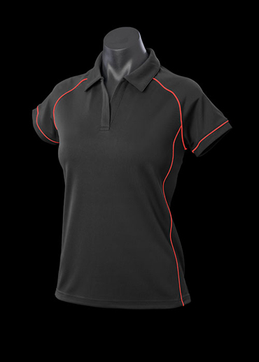 The Aussie Pacific Ladies Endeavour Polo Shirt is made from 100% Driwear polyester moisture removal fabric. 19 colours. Great branded polos & sportswear.