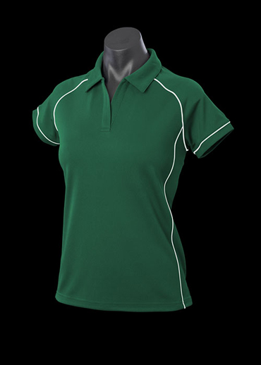 The Aussie Pacific Ladies Endeavour Polo Shirt is made from 100% Driwear polyester moisture removal fabric. 19 colours. Great branded polos & sportswear.