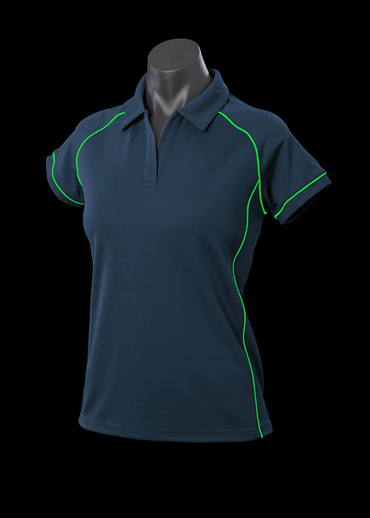 The Aussie Pacific Ladies Endeavour Polo Shirt is made from 100% Driwear polyester moisture removal fabric. 19 colours. Great branded polos & sportswear.
