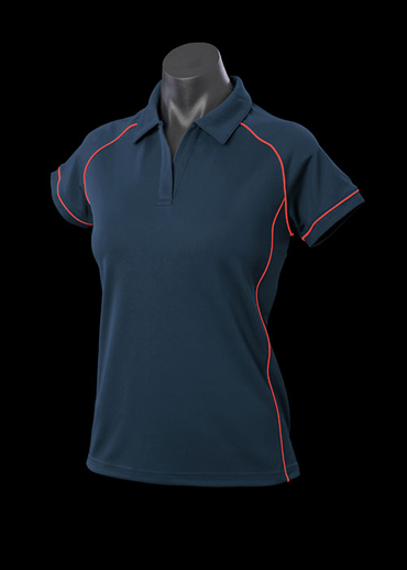 The Aussie Pacific Ladies Endeavour Polo Shirt is made from 100% Driwear polyester moisture removal fabric. 19 colours. Great branded polos & sportswear.