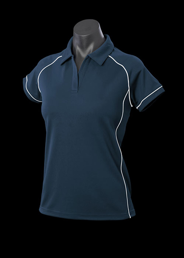 The Aussie Pacific Ladies Endeavour Polo Shirt is made from 100% Driwear polyester moisture removal fabric. 19 colours. Great branded polos & sportswear.
