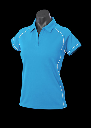 The Aussie Pacific Ladies Endeavour Polo Shirt is made from 100% Driwear polyester moisture removal fabric. 19 colours. Great branded polos & sportswear.
