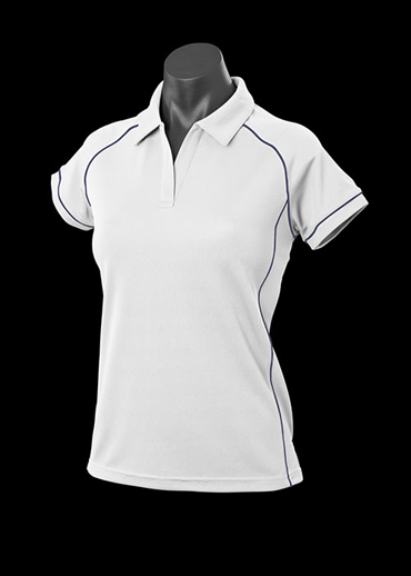 The Aussie Pacific Ladies Endeavour Polo Shirt is made from 100% Driwear polyester moisture removal fabric. 19 colours. Great branded polos & sportswear.