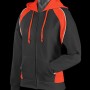 2511 Aussie Pacific Ladies Panorama Zip Hoodies Black Electric Orange White