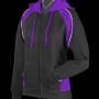 2511 Aussie Pacific Ladies Panorama Zip Hoodies Black Electric Purple White
