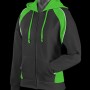 2511 Aussie Pacific Ladies Panorama Zip Hoodies Black Kawa Green-White