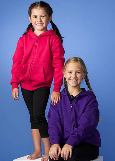 kh3510 Aussie Pacific Kids Cronulla Zip Hoodies The Aussie Pacific Kids Cronulla Zip Hoodies are a 50/50 polyester cotton blend. In 2 colours. Full Zip. Great branded hoodies and printed sportswear.