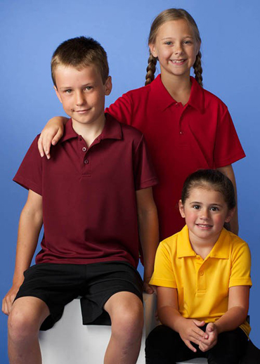 kp3307 Aussie Pacific Kids Botany Polo The Aussie Pacific Kids Botany Polo shirt is made from 100% Driwear polyester moisture removal. 9 colours. Great branded polos and sportswear.