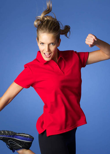 The Aussie Pacific Ladies Botany Polo Shirt is made from 100% Driware polyester moisture removal fabric.  In 9 colours.  Great branded polos & sportswear.