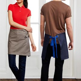 The Biz Collection Unisex Urban Half Waist Apron is made from 50% cotton & 50% polyester textured fabric.  Removable waist straps.  Divided front pocket.  Available in 4 colours.