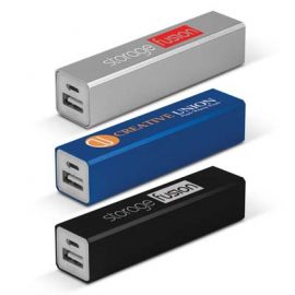 The Trends Megatron Power Bank is a power bank in a smart aluminium finish. Charges various devices. 3 colours. Great branded power banks.