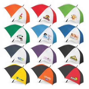 The Trends Hydra Sports Umbrella is a premium auto opening 76cm, 8 panel sports umbrella. 13 colours. Great branded promotional umbrellas.