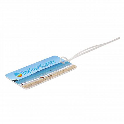 The Trends Collection Westin Luggage Tag is a strong plastic luggage tag with address card on back.  In White.  Great branded promotional travel product.