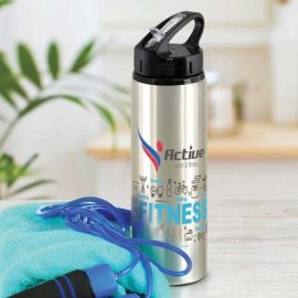 The Trends Oasis Drink Bottle is a 750mm aluminium drink bottle with leak proof flip lid.  12 colours.  Great branded promotional drink ware products.